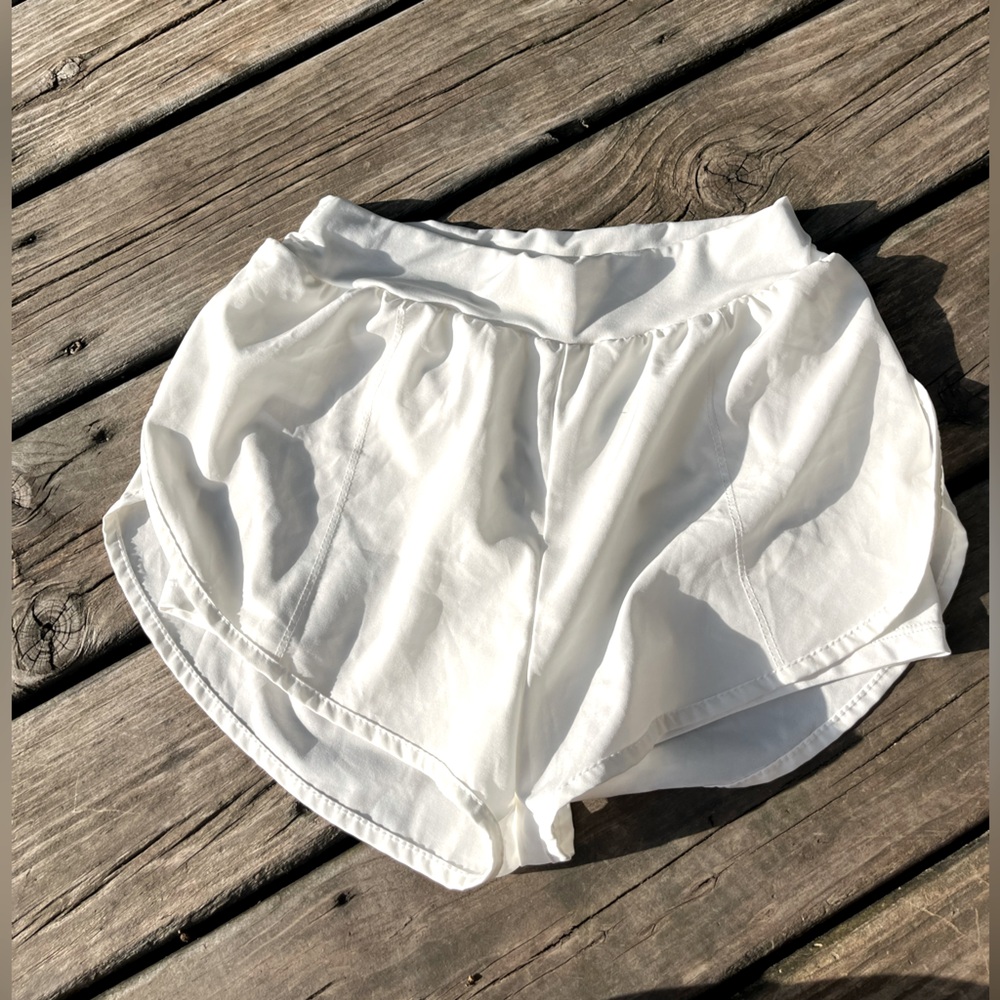 White Shorts S Flowy Flutter Fly Away Athletic Women Workout Running Butterfly